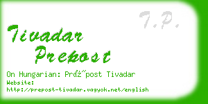 tivadar prepost business card